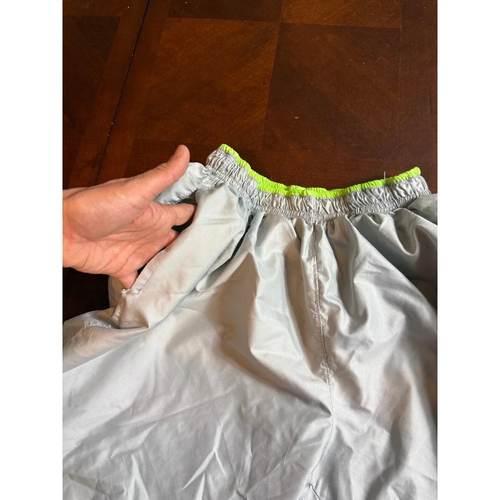 Polo Ralph Lauren Mens XL Gray Neon Yellow Pony Logo Mesh Lined Swim Trunks